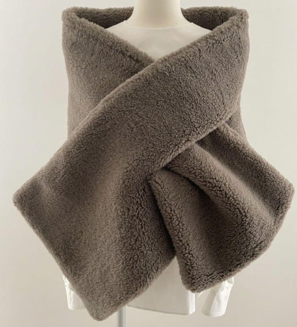 新品 enchar エンチャール　ボアボリュームショールマフラー【モカ】 enchar エンチャール ボアボリュームショールマフラー【モカ